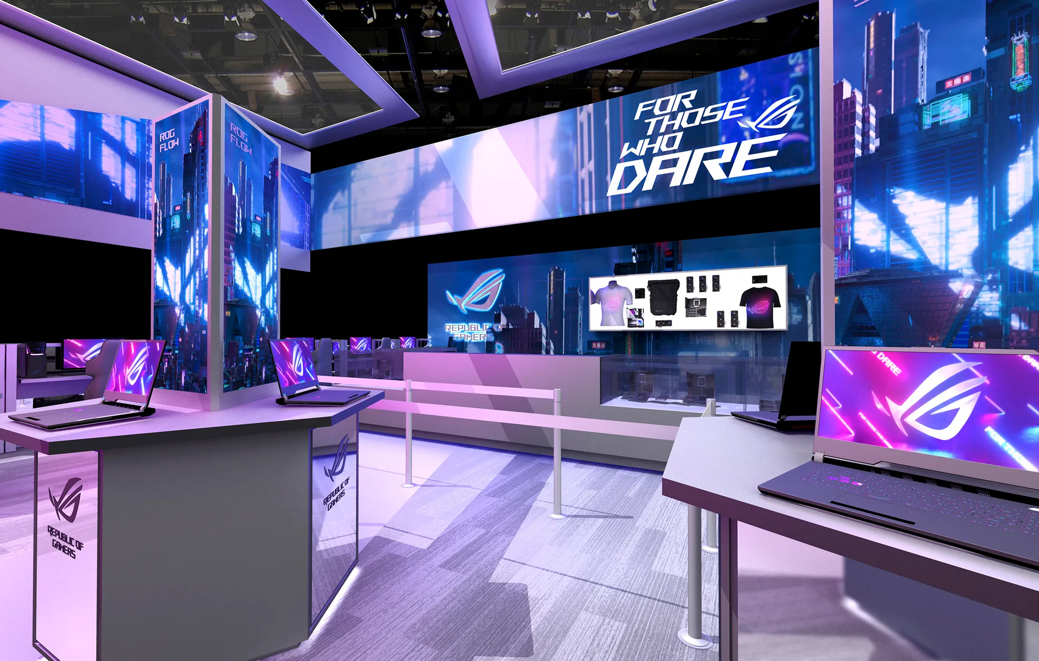 30x50 Island booth design by Reaction Space